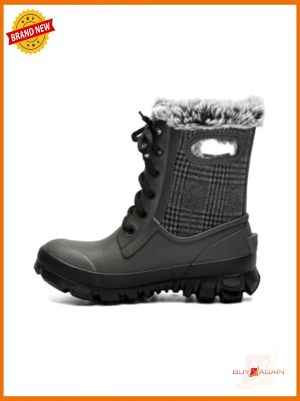 Waterproof Mid-Calf Snow Boots with Faux Fur Lining